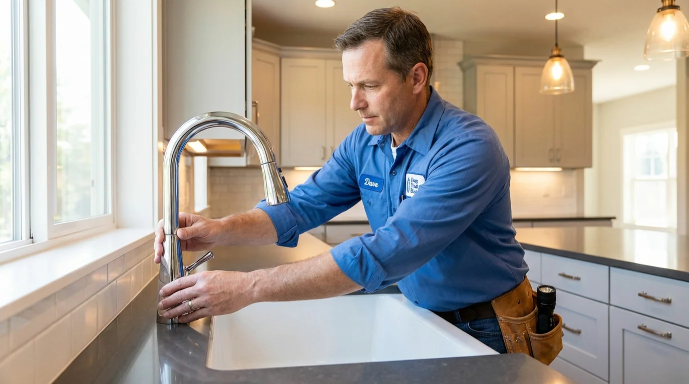 Kitchen faucet installation by Johns Plumbing LLC in Houghton Lake
