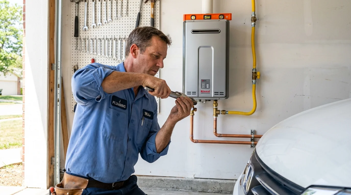 Tankless water heater installation by a Johns Plumbing LLC plumber in Houghton Lake